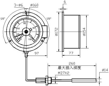 WTZ-288、WTQ-288 電接點壓力(li)式溫度計(ji)
